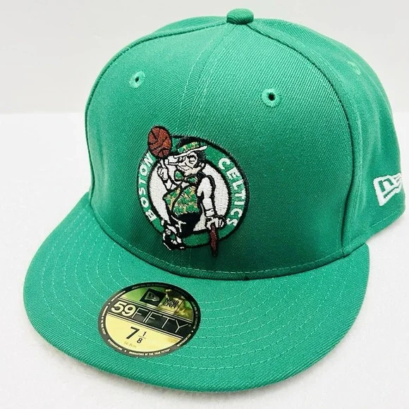 New‎ Era Boston Celtics NBA Champions Patch 59FIFTY Fitted Hat Cap 7 1/8 Green - Picture 3 of 6